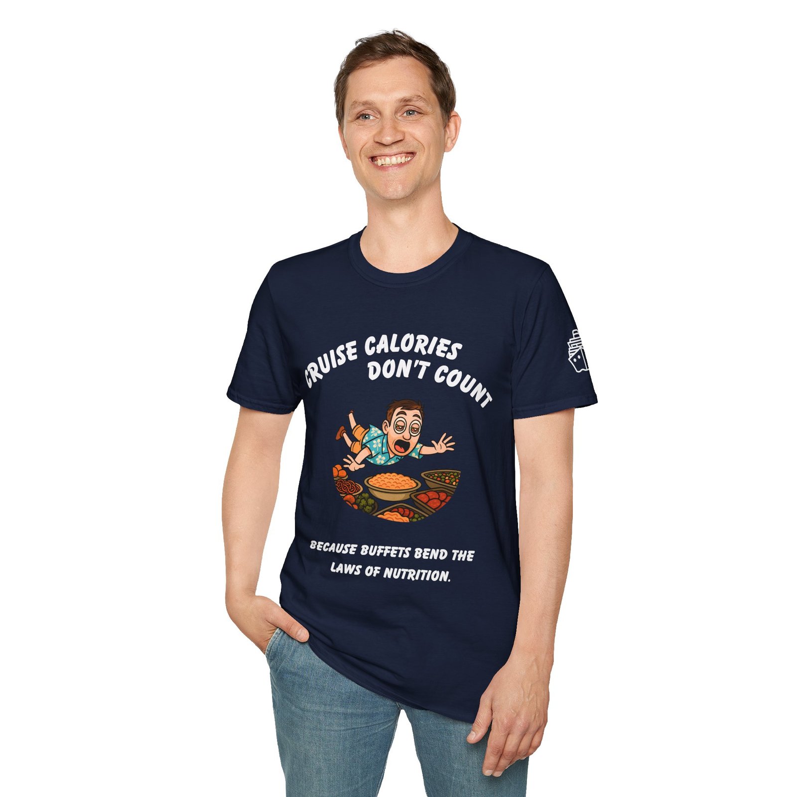Cruise Calories Don't Count <br> Because Buffets Bend the Laws of Nutrition <br><br> Cruise Tee - Men's Women Unisex T-ShirtV005-M - Image 12