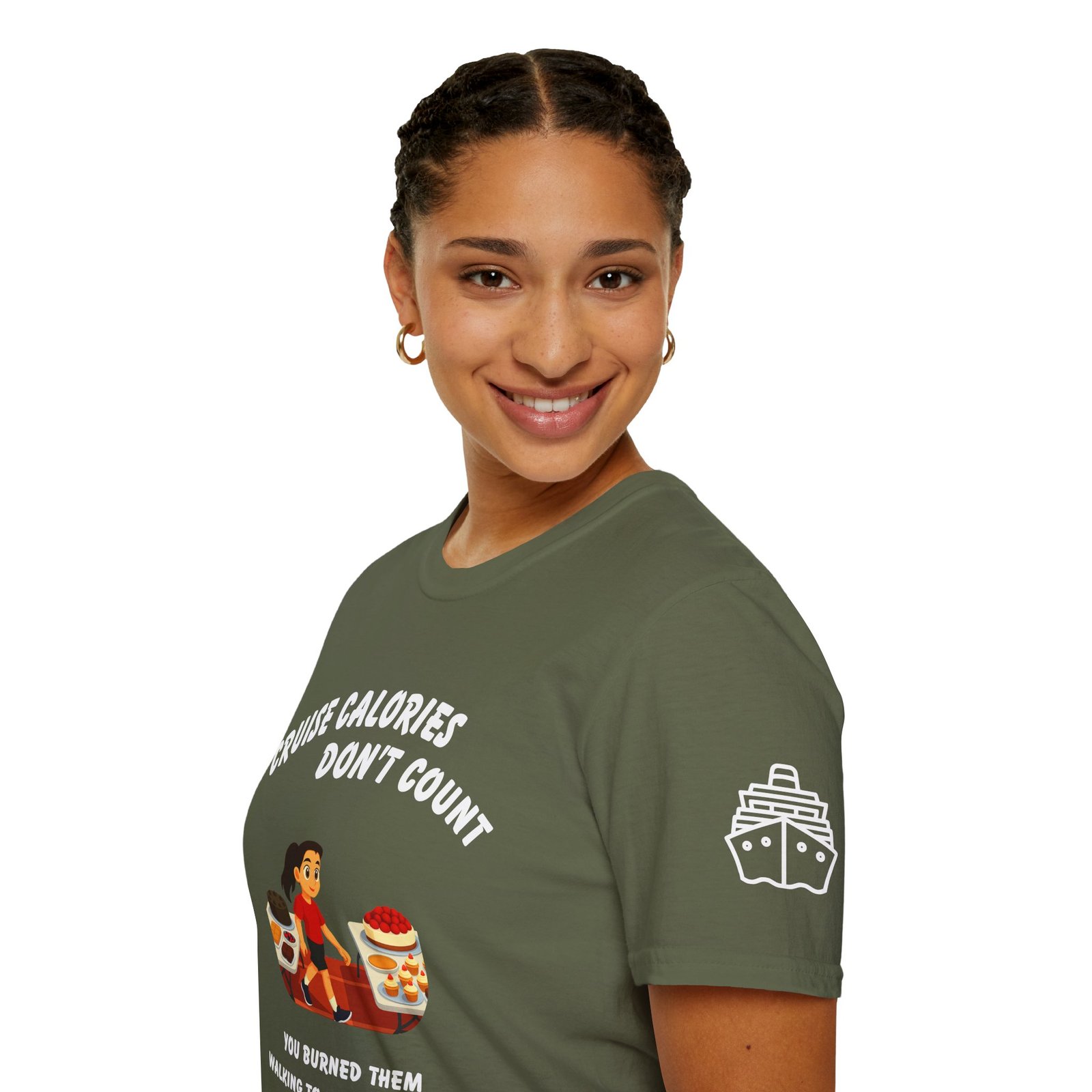 Cruise Calories Don't Count <br> You Burned Them Walking to Dessert... Twice <br><br> Cruise Tee - Men's Women Unisex T-Shirt V008-F - Image 12