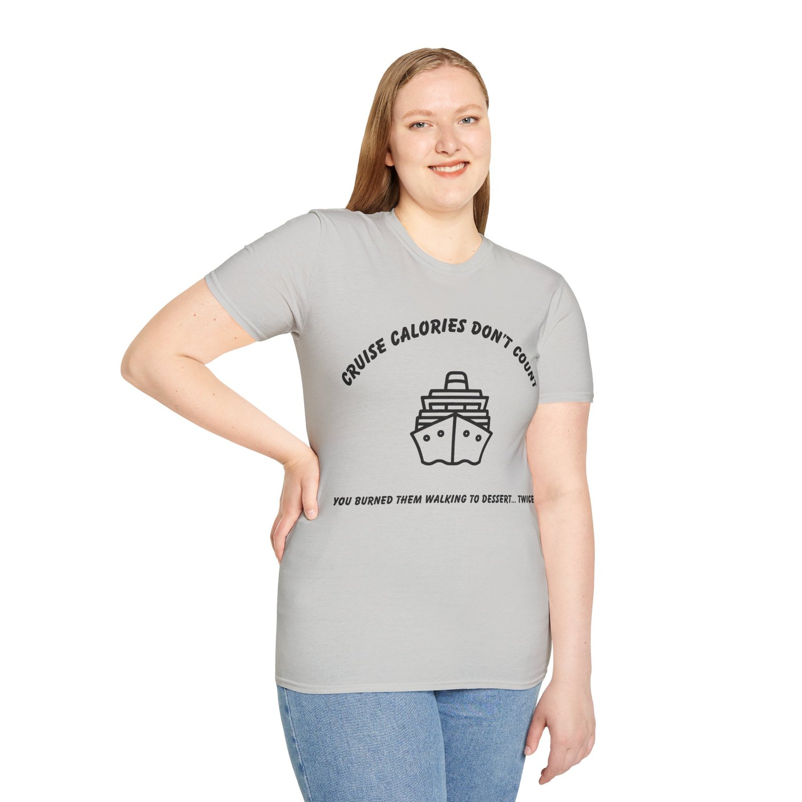 Cruise Calories Don't Count - <br> You Burned Them Walking to Dessert... Twice <br><br> Softstyle Cruise Tee - Men's Women Unisex T-Shirt CCDC011 - Image 3