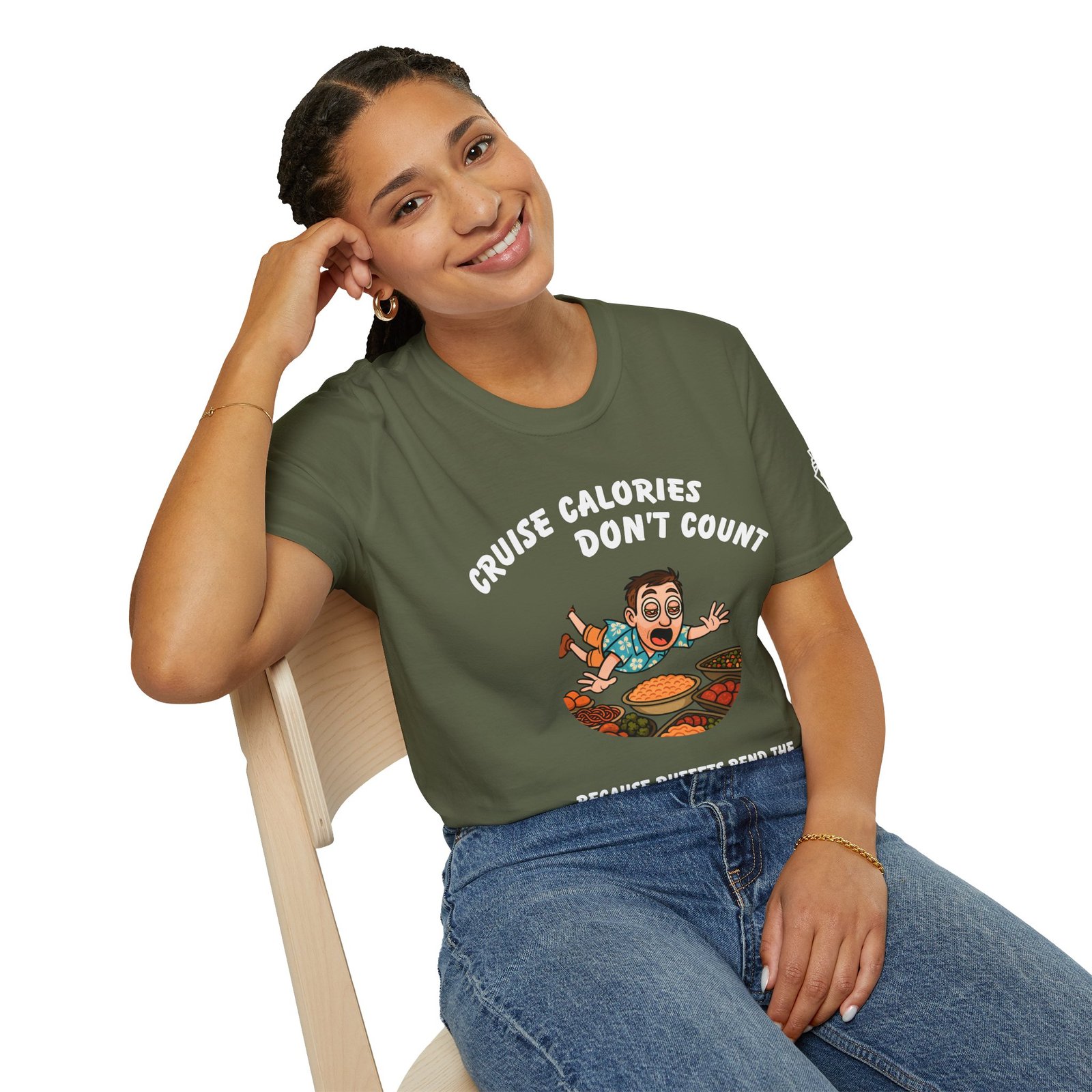 Cruise Calories Don't Count <br> Because Buffets Bend the Laws of Nutrition <br><br> Cruise Tee - Men's Women Unisex T-ShirtV005-M - Image 9