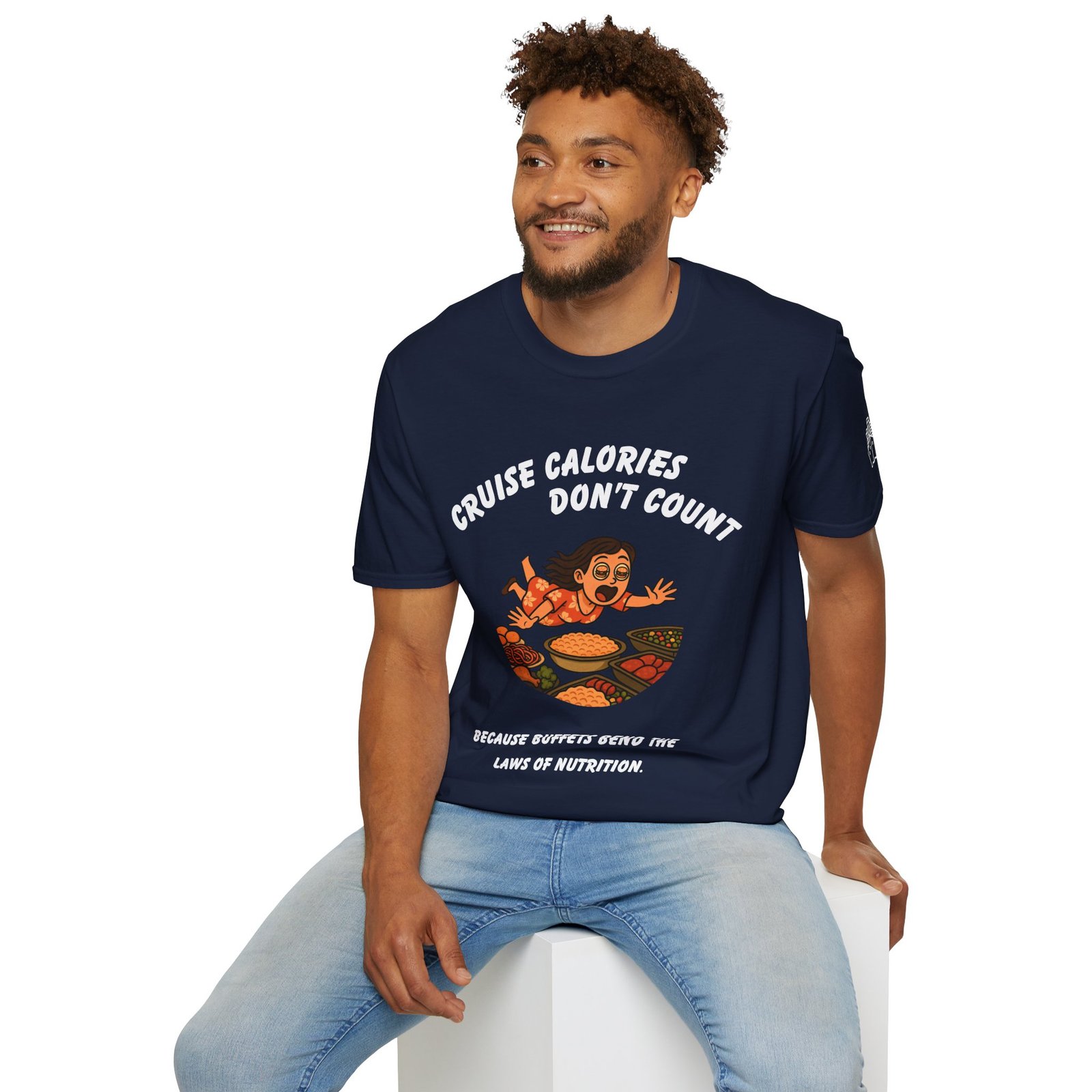 Cruise Calories Don't Count <br> Because Buffets Bend the Laws of Nutrition <br><br> Cruise Tee - Men's Women Unisex T-Shirt V006-F - Image 9