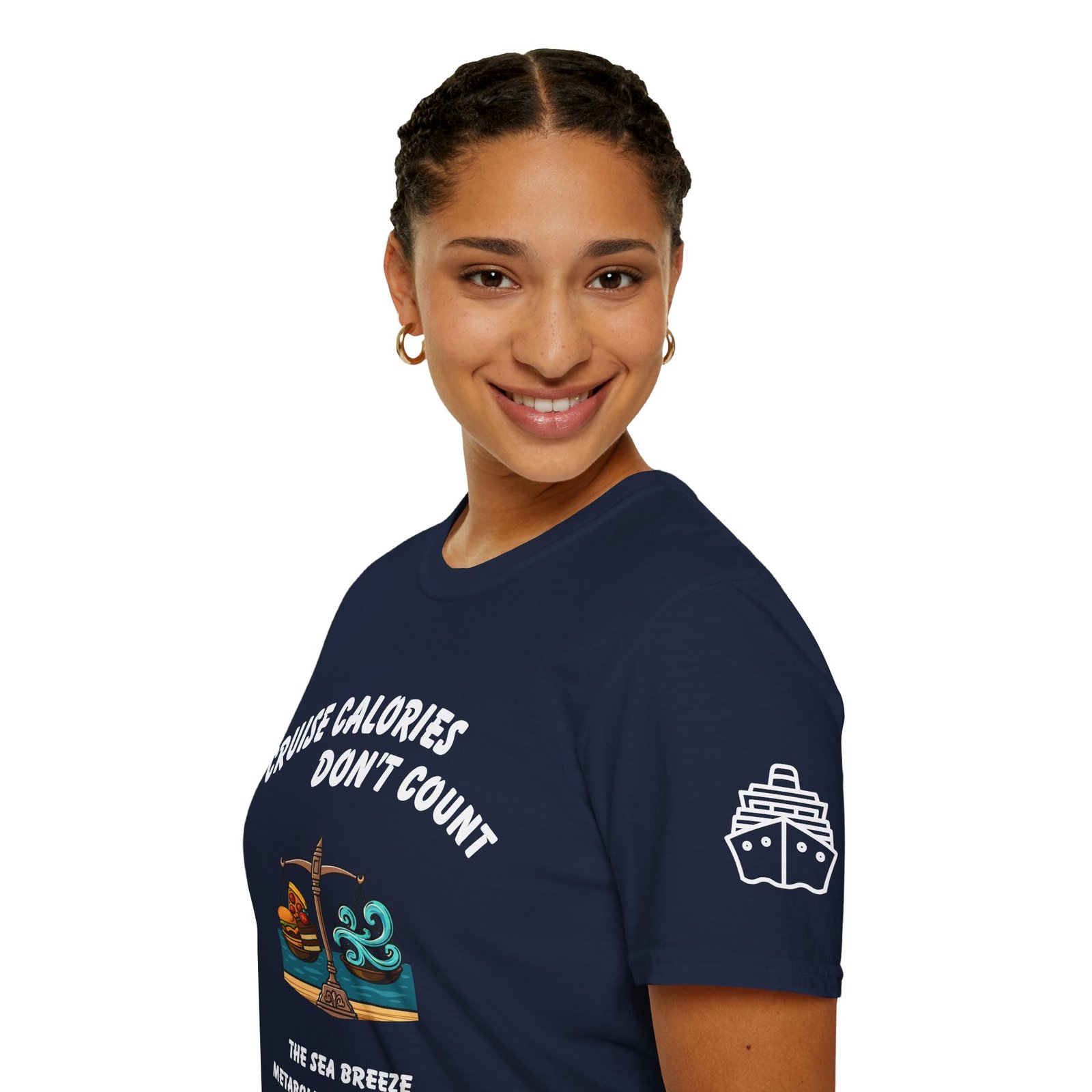 CRUISE CALORIES DON'T COUNT - <br> The Sea Breeze Metabolizes Everything. <br><br> Cruise Tee - Men's Women Unisex T-Shirt V009-S - Image 29