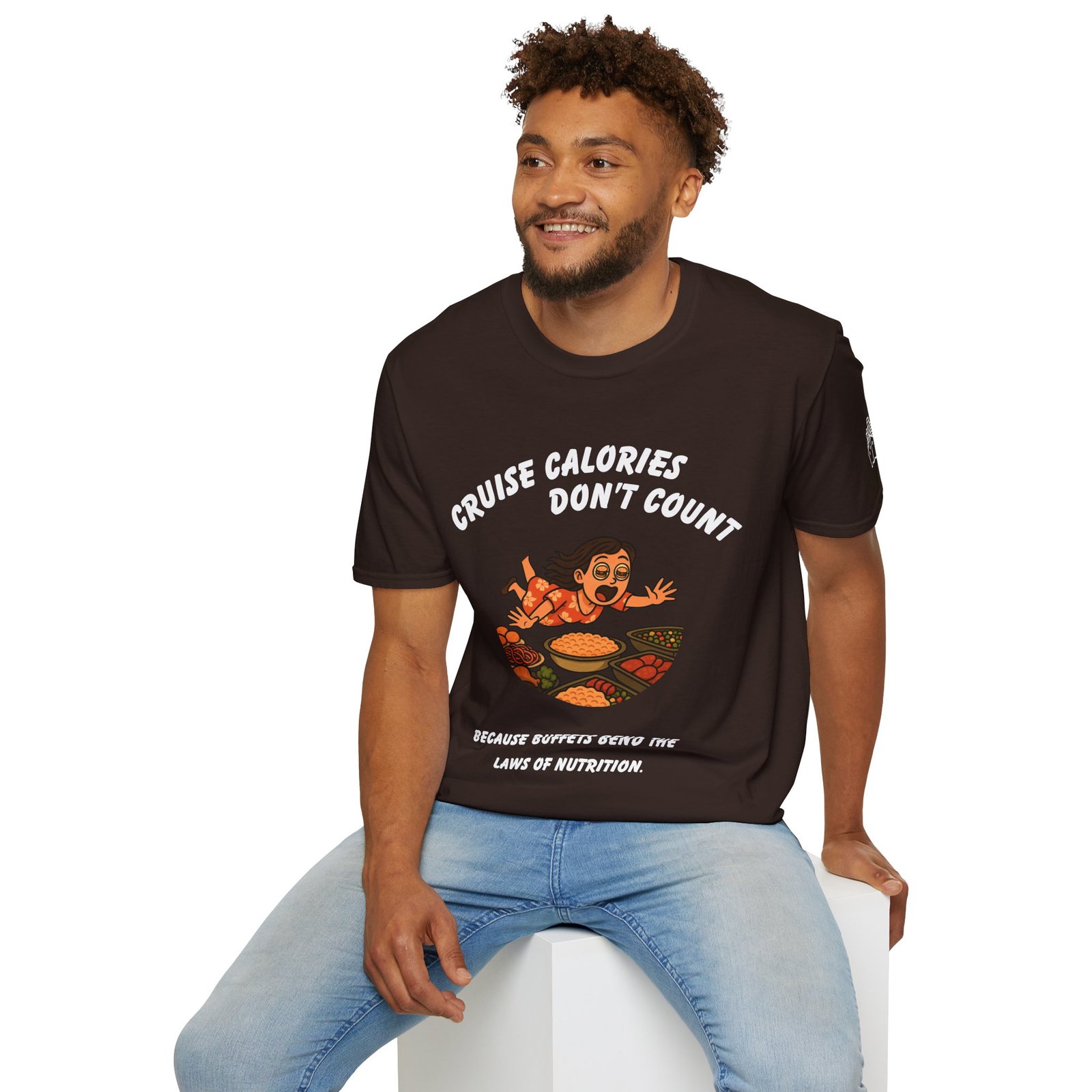 Cruise Calories Don't Count <br> Because Buffets Bend the Laws of Nutrition <br><br> Cruise Tee - Men's Women Unisex T-Shirt V006-F - Image 5