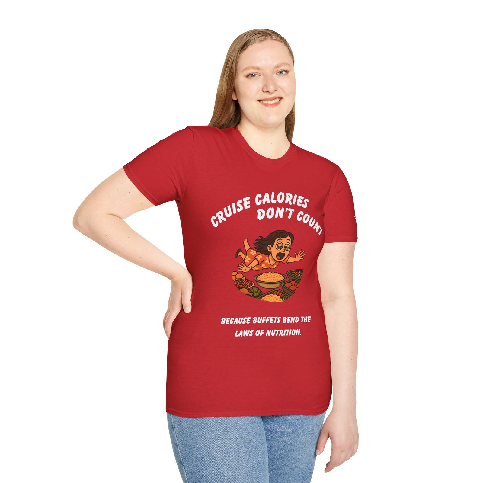 Cruise Calories Don't Count <br> Because Buffets Bend the Laws of Nutrition <br><br> Cruise Tee - Men's Women Unisex T-Shirt V006-F - Image 12
