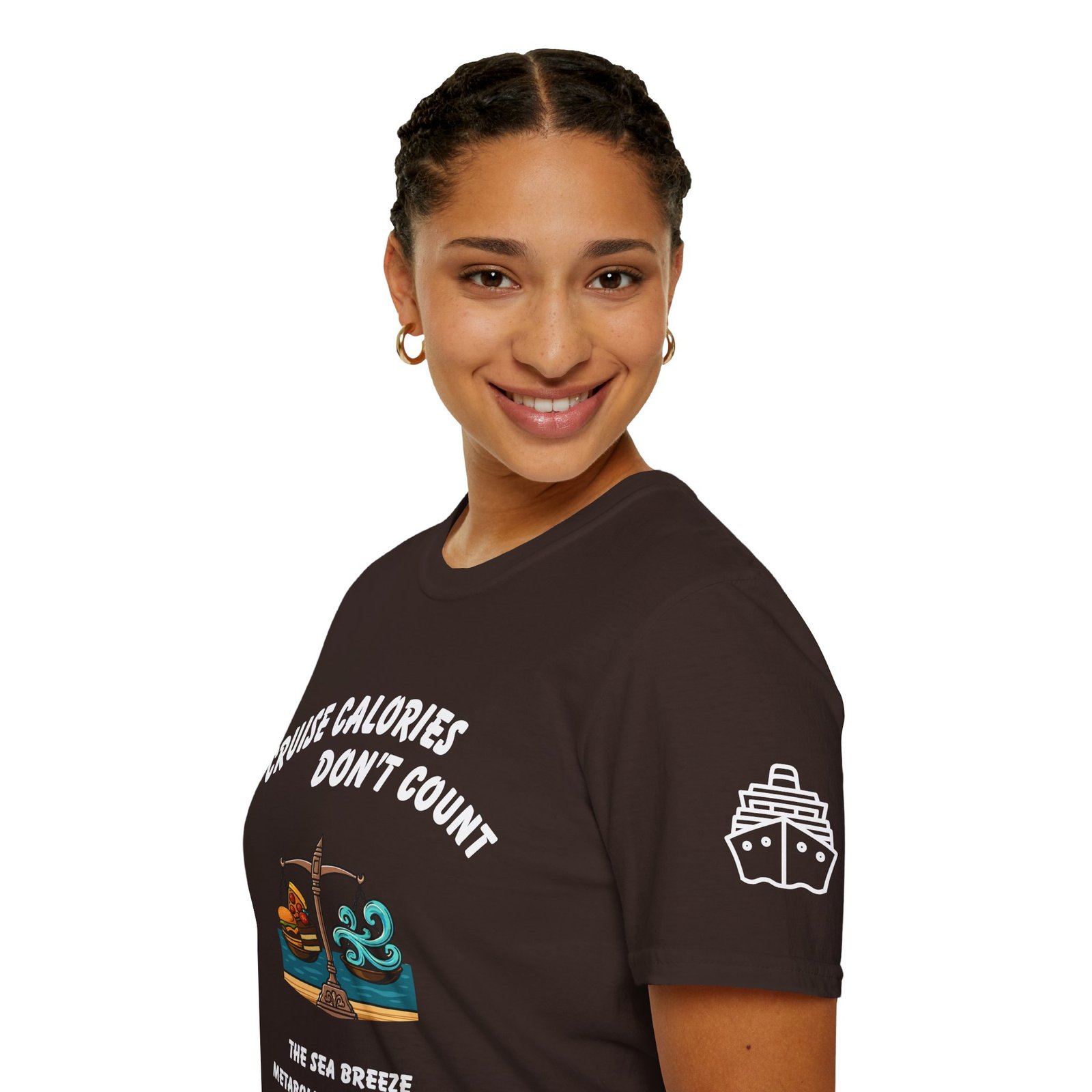 CRUISE CALORIES DON'T COUNT - <br> The Sea Breeze Metabolizes Everything. <br><br> Cruise Tee - Men's Women Unisex T-Shirt V009-S - Image 11