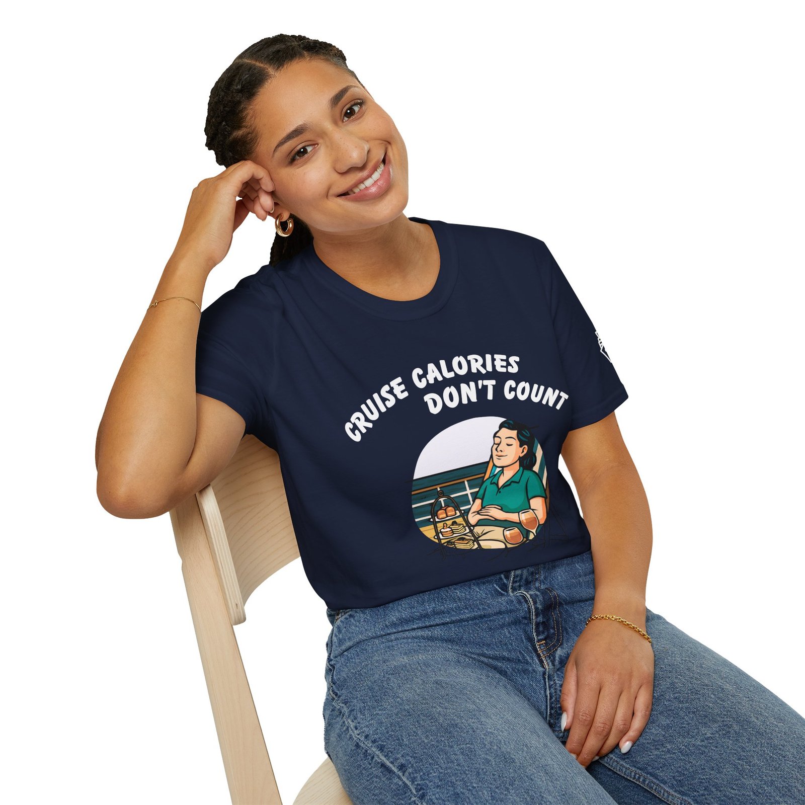 Cruise Calories Don't Count <br> They're Offset by Deck Chair Lounging <br><br> Cruise Tee - Men's Women Unisex T-Shirt V004-F - Image 10