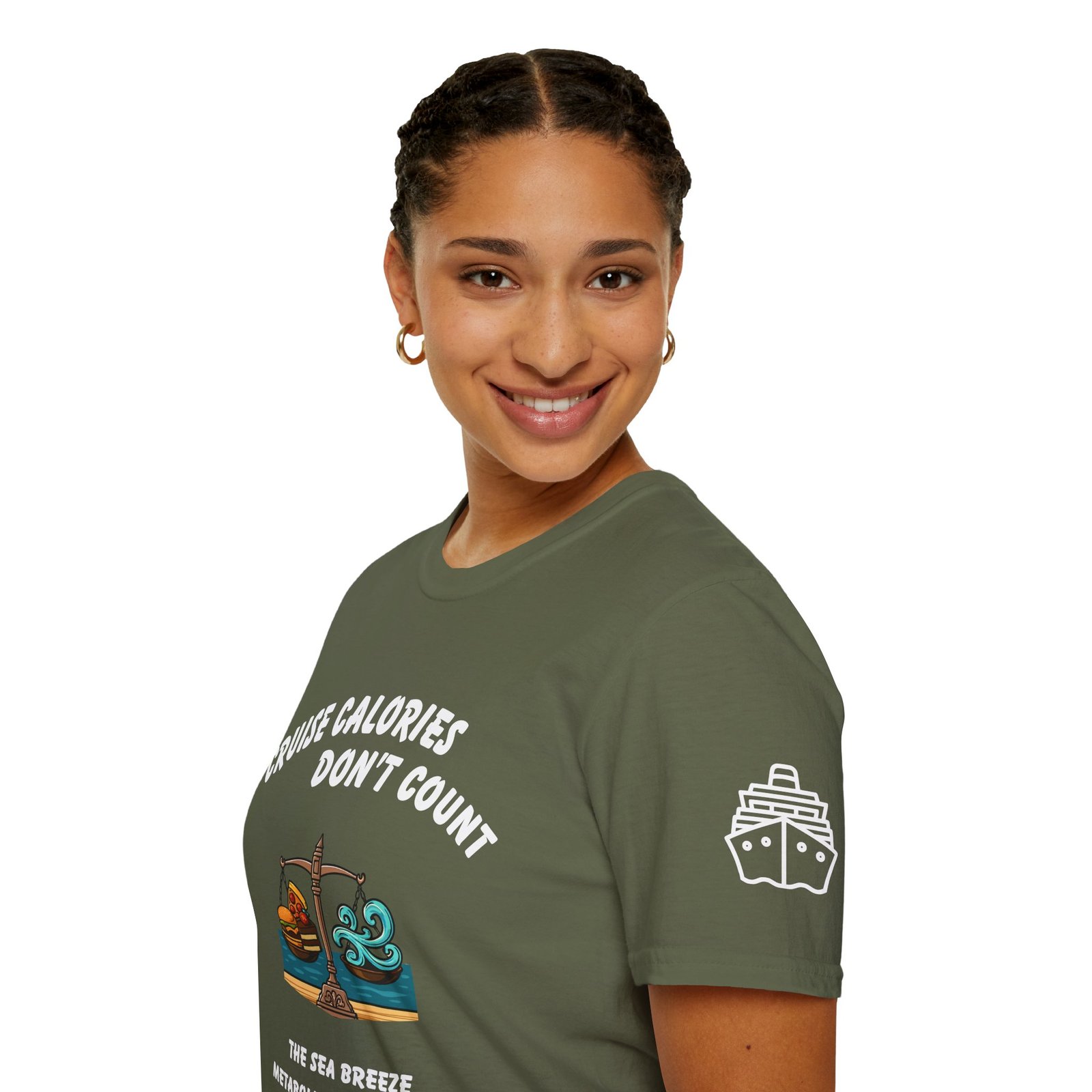CRUISE CALORIES DON'T COUNT - <br> The Sea Breeze Metabolizes Everything. <br><br> Cruise Tee - Men's Women Unisex T-Shirt V009-S - Image 17