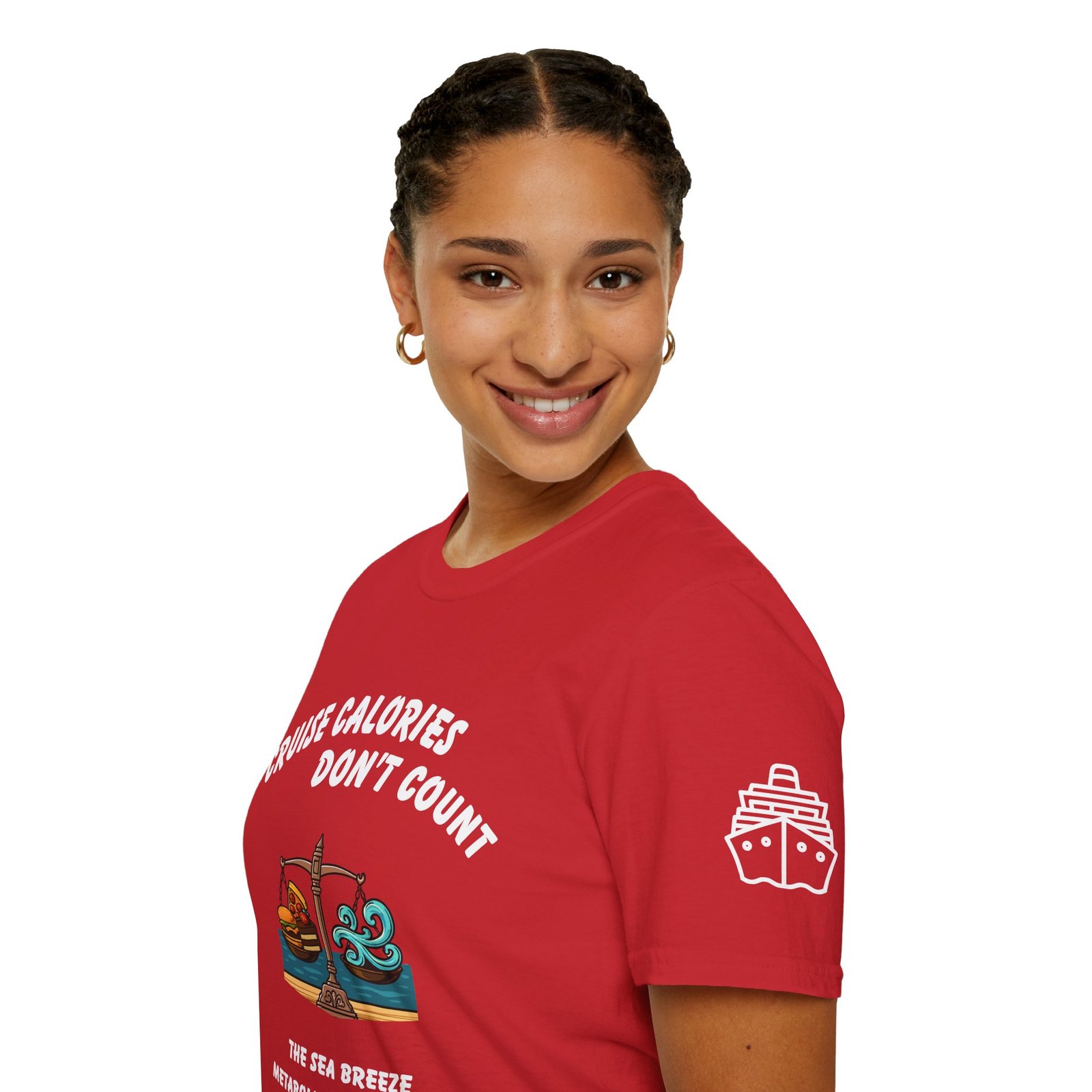 CRUISE CALORIES DON'T COUNT - <br> The Sea Breeze Metabolizes Everything. <br><br> Cruise Tee - Men's Women Unisex T-Shirt V009-S - Image 35